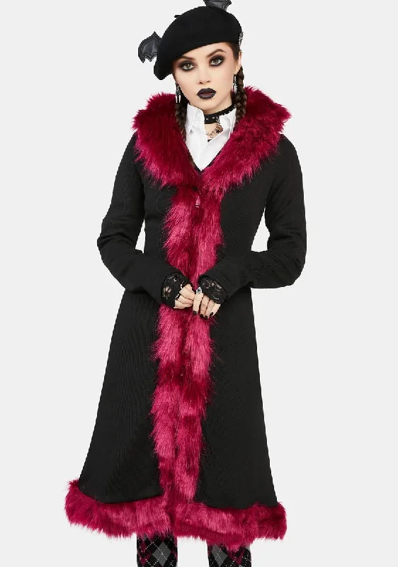 Women's Casual and Dressy Outfits The Vein Whisperer Fur Trim Duster