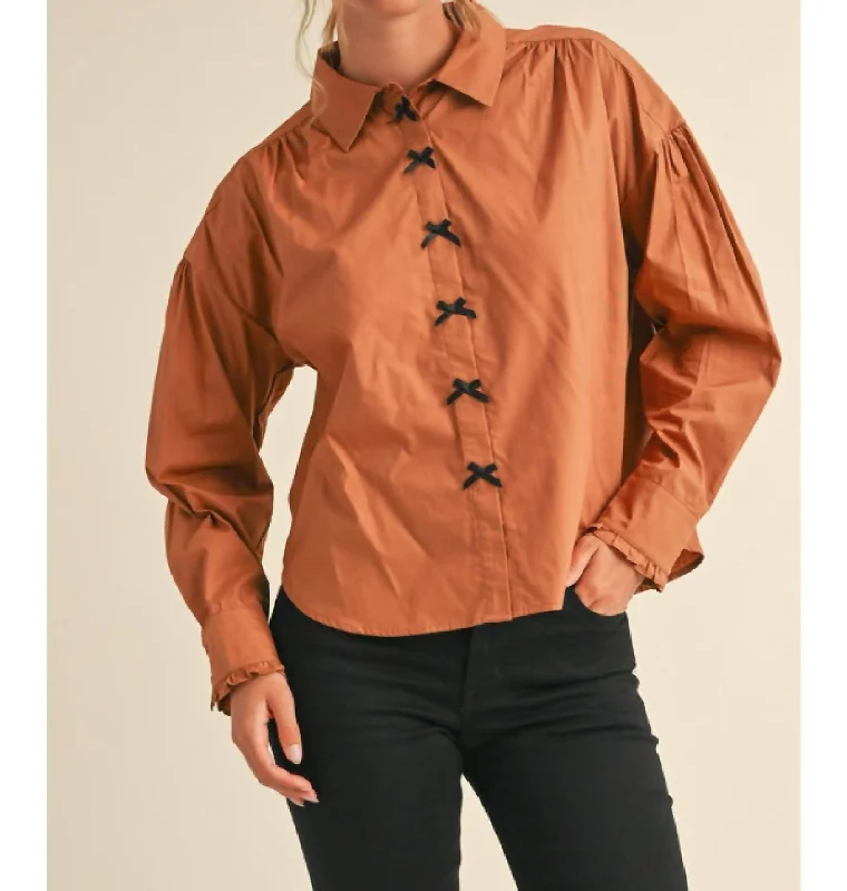 Women's Clothes for All-Day Comfort and Style Jane Button Up Top In Toffee