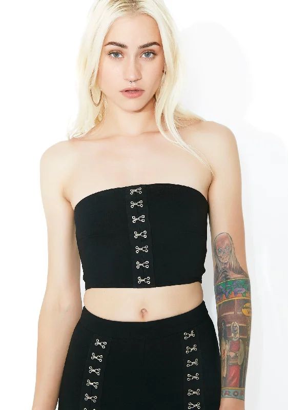 Rocker Chic Fashion Lights Out Hook Tube Top