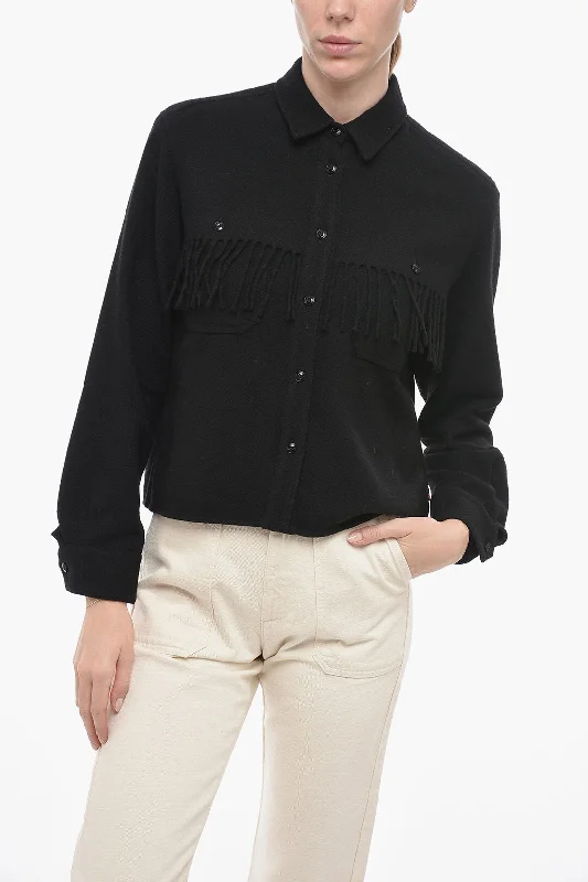 Season Appropriate Women's Collection Woolrich STAG OVER Fringed Shirt