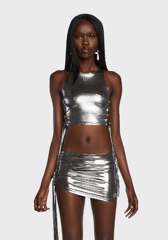 Flash Sale, Don't Miss Metallic Daisy Top