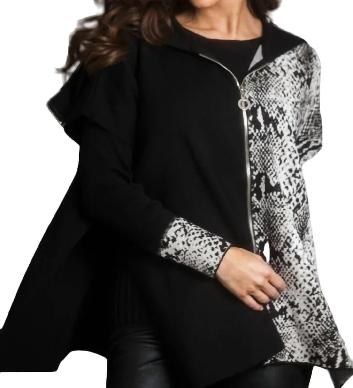 Fashion Forward, Function First Zip Poncho In Multi