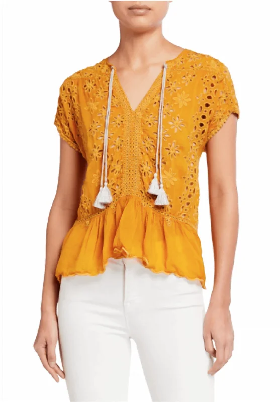 City Fashion Leith Top In Persimmon