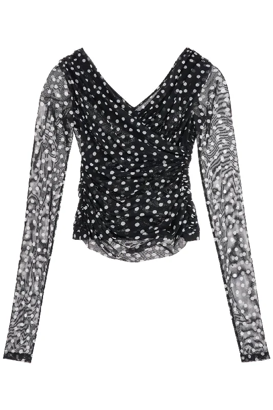 Fashion Forward Dolce & Gabbana Women's Polka Dot Draped Top With