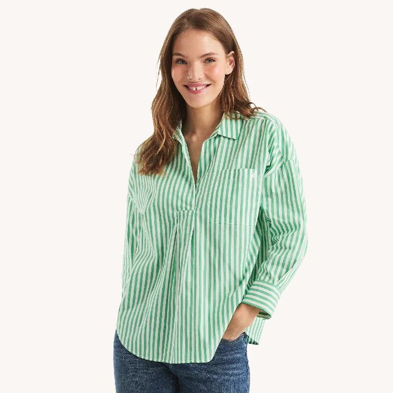 Gorgeous Glamour Collection Nautica Womens Striped Popover Top