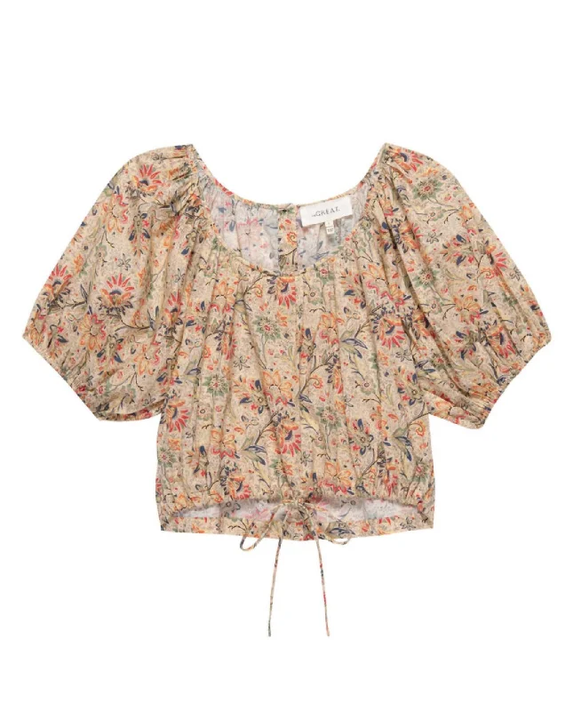 Trend Forward Threads Women's Provence Top In Peach Paisley Floral