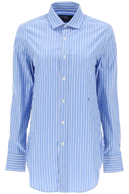 Signature Style Essentials Homme Girls Women's Striped Poplin Shirt