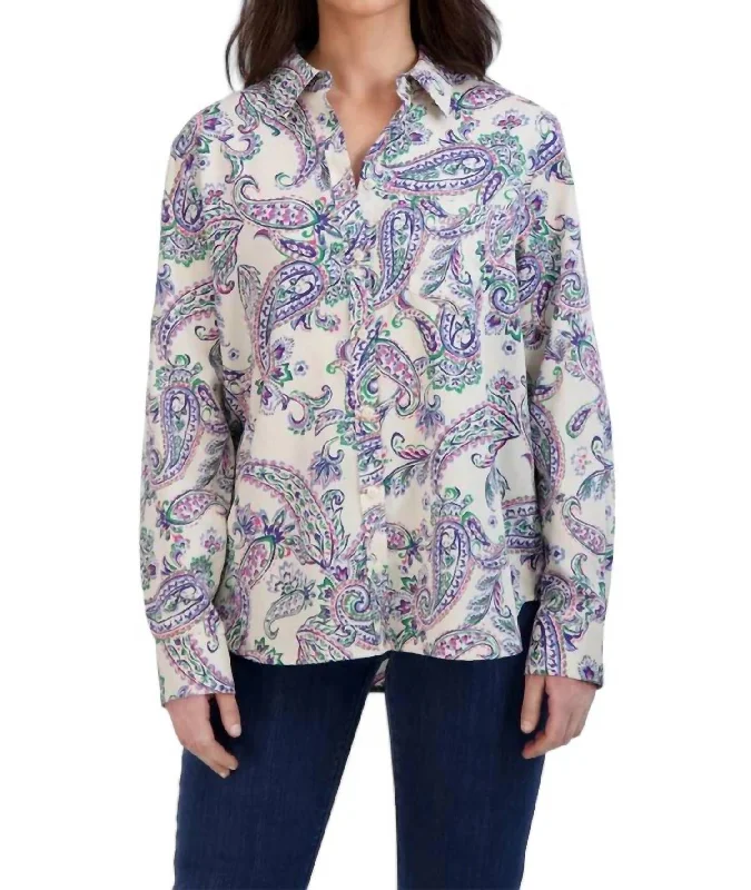 Women's Trendy Outfits Boyfriend Shirt In Multi Paisley