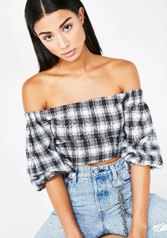 Elegant Style Left On Read Plaid Top