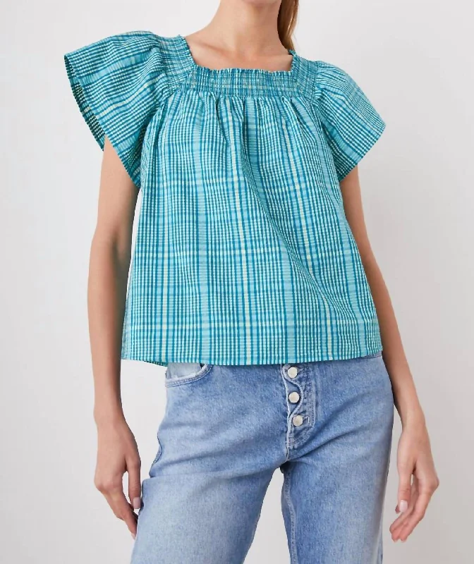 Casual Chic Sonora Top In Augusta Mini Check