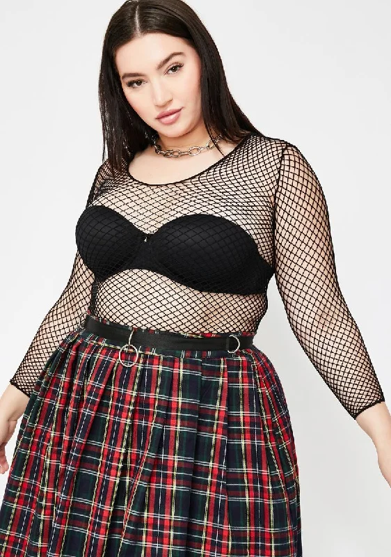 All Season Basics Discount Mz Midnight Dangerous Woman Fishnet Top