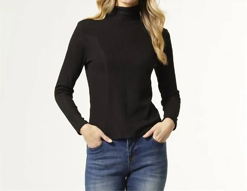 Women's Evening Wear Hazel Ribbed Top In Black