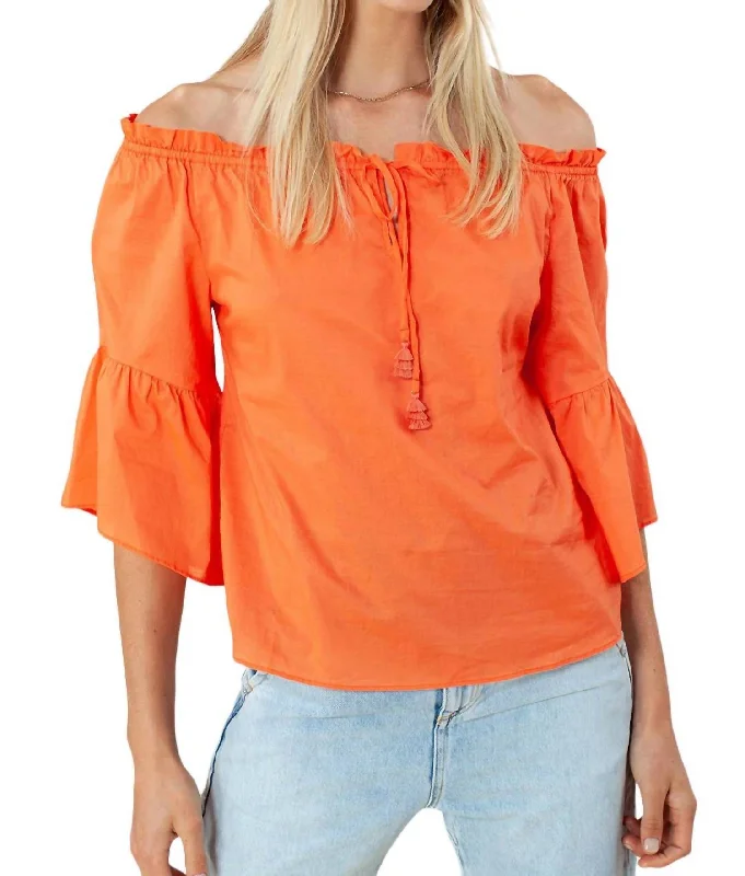 Trend Forward Threads For Her Bloom Time Top In Orange