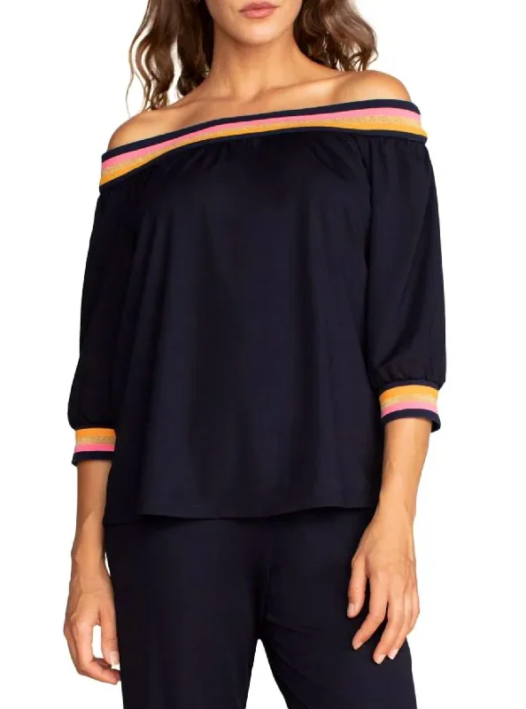 Modern Casual Clothing Beach Top In Navy