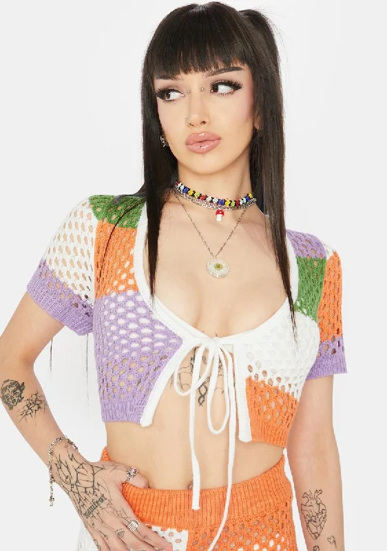 Sale Clearance Lavender Make A Bet Crochet Top