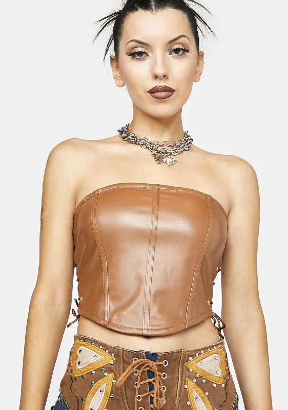 Shop Ladies Clothes Mocha Born Scrappy Tube Top