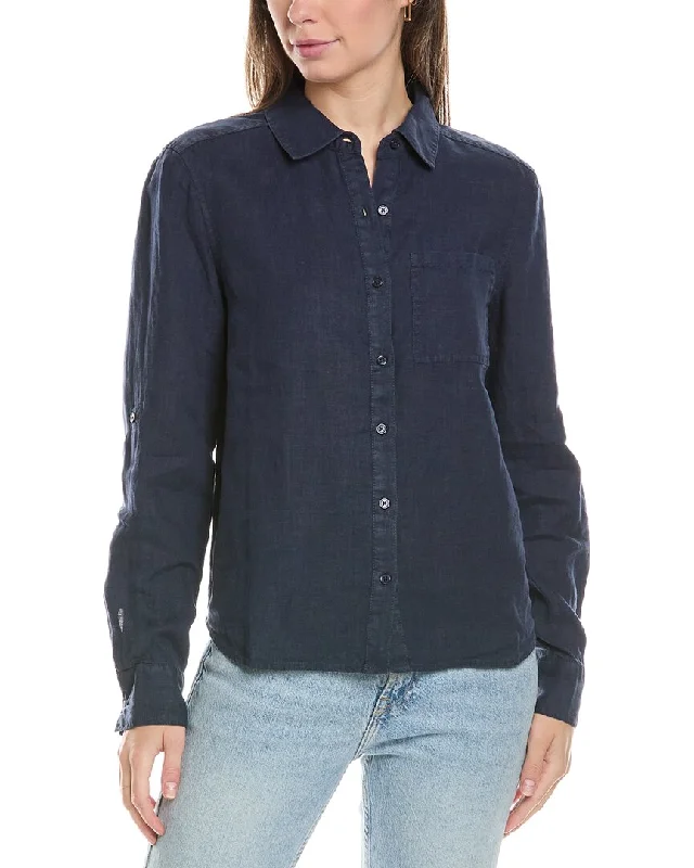 Comfortable Women's Outfits Michael Stars Spencer Pocket Button-Down Linen Shirt