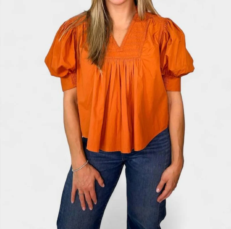 Fashion Forward Femininity Emilia Top In Orange