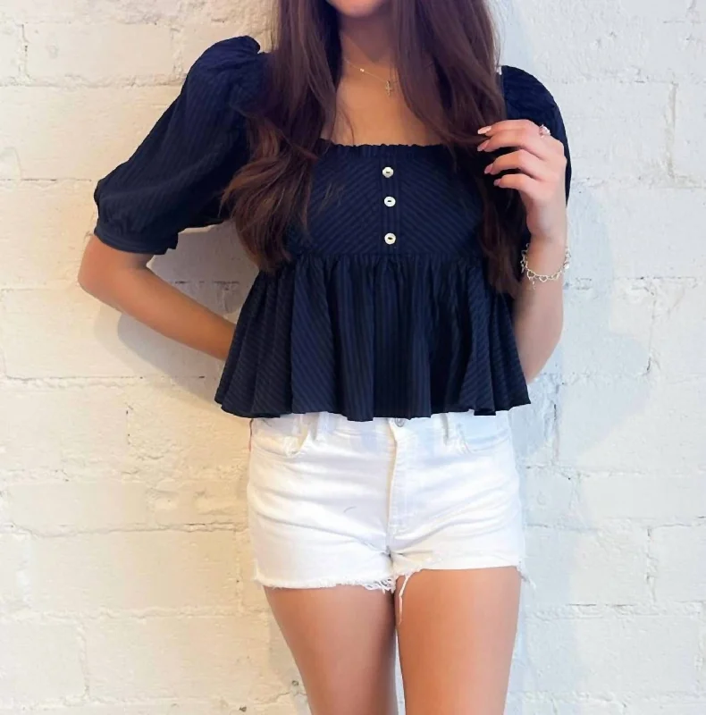 Best Online Women's Boutiques Tailgate Time Top In Navy