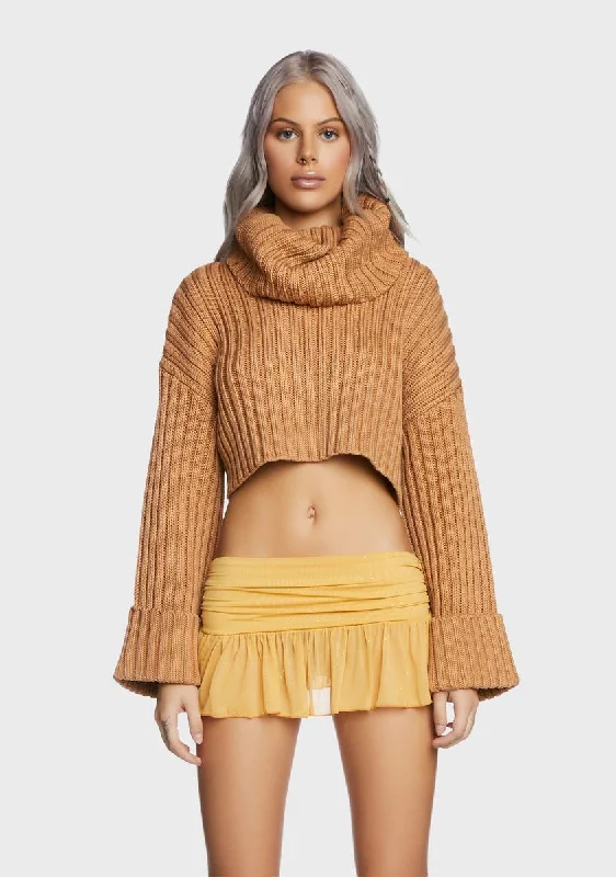 Comfort Centric Apparel Gettin' Toned Cropped Turtleneck