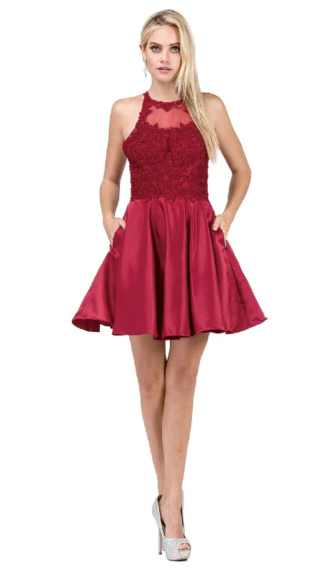 Comfortable Clothes Dancing Queen - 3028 Halter A-Line Homecoming Cocktail Dress