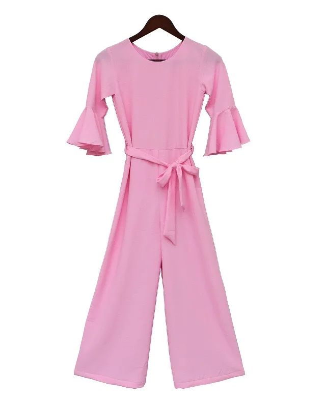 Women's Clothing Boutique Pre-Order: Pink Georgette Jumpsuit