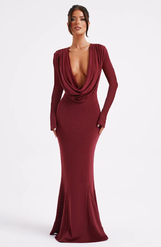 Hot Trends Martina Maxi Dress - Burgundy