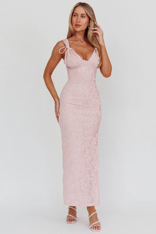 Flash Sale Online In My Feels Textured Maxi Dress Blush