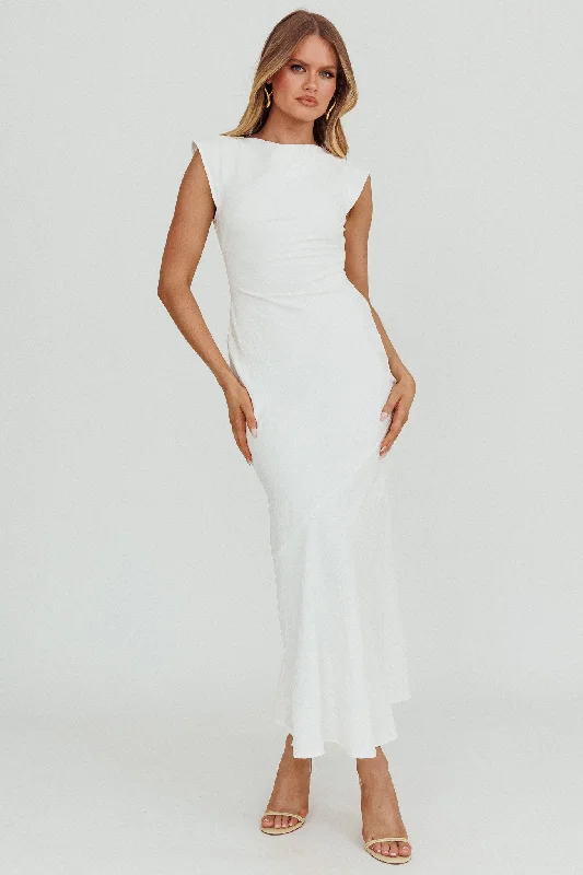 Outlet Clothing Maysa Cowl Back Maxi Dress Off White