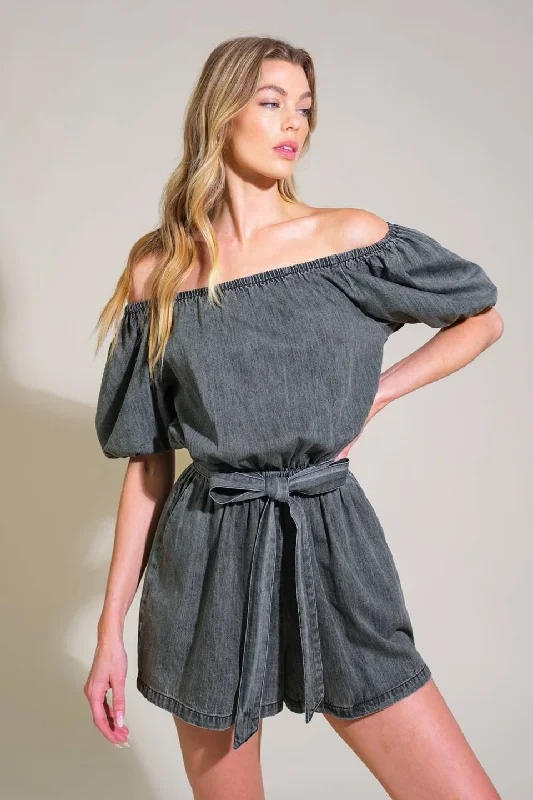 Clearance Sale, All Cheap TINY TEMPTATIONS DENIM ROMPER