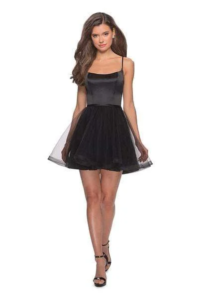 Sales For Clothes La Femme - Scoop Neck Tulle A-line Dress 28156SC