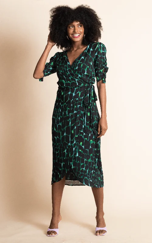 Sales For Clothes Olivera Midi Dress in Green Alligator