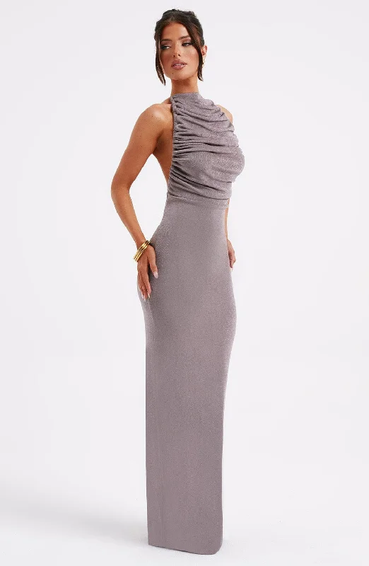 Modern Women's Fashion with Vintage Touches Nala Maxi Dress - Charcoal