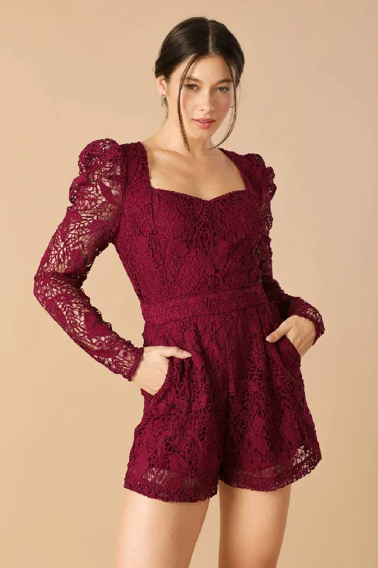 Sophisticated Women's Fashion DAYS GO BY LACE WOVEN ROMPER