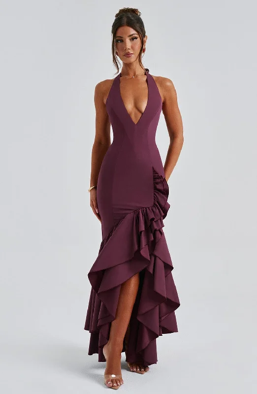 Winter Wardrobe Clearance Veronique Maxi Dress - Cherry Lacquer