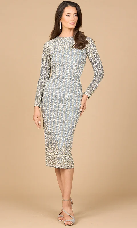 Elegant Style Lara Dresses 28982 - Long Sleeve Intricate Beaded Evening Dress