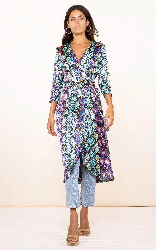 Wardrobe Essentials Yondal Dress In Multi Snake