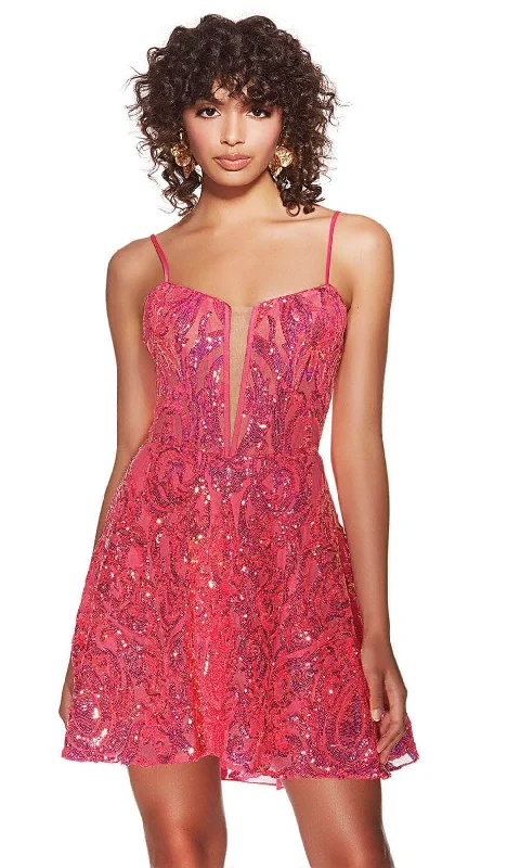 Trendsetting Threads Alyce Paris 3768 - Sequined Adjustable Straps Cocktail Dress