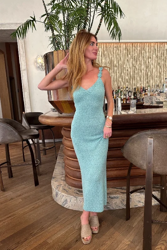 Limited Time Offer Cyrus Blue Knit Maxi Dress