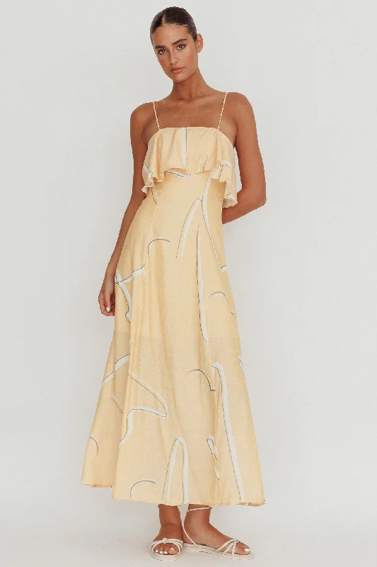 Sophisticated Outfits Cressida Line Ruffle Maxi Dress Mango