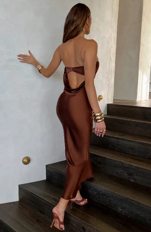 Season Appropriate Women's Collection Rheanna Maxi Dress - Chocolate