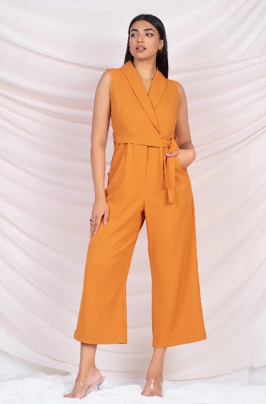 Trend Setting Wardrobe Wrap Style Cropped Jumpsuit