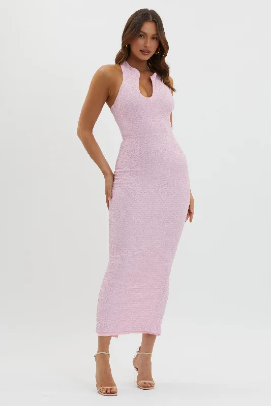 Best Boutiques Online Seek And Find Asymmetric Neckline Dress Pink