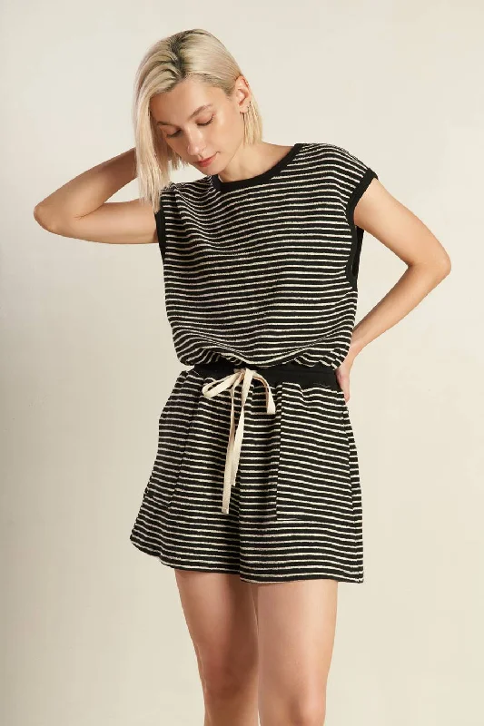 Quality Driven Apparel SUNSET COVE STRIPED ROMPER