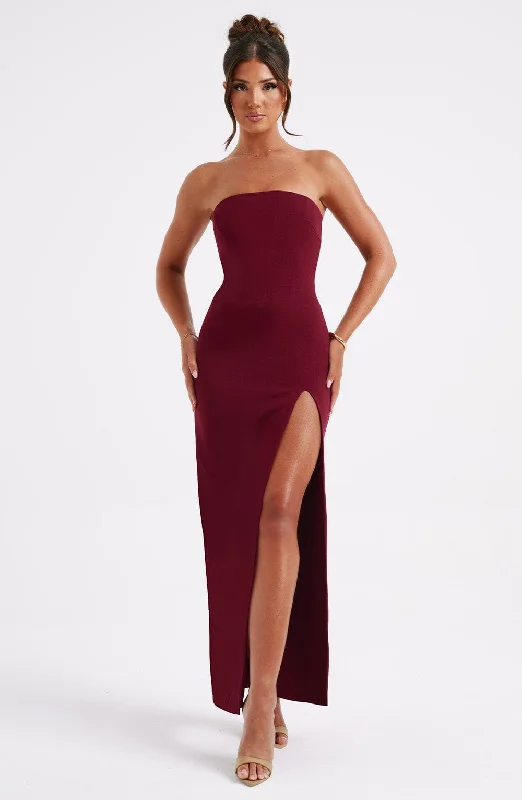 Hot Styles Marcia Maxi Dress - Burgundy