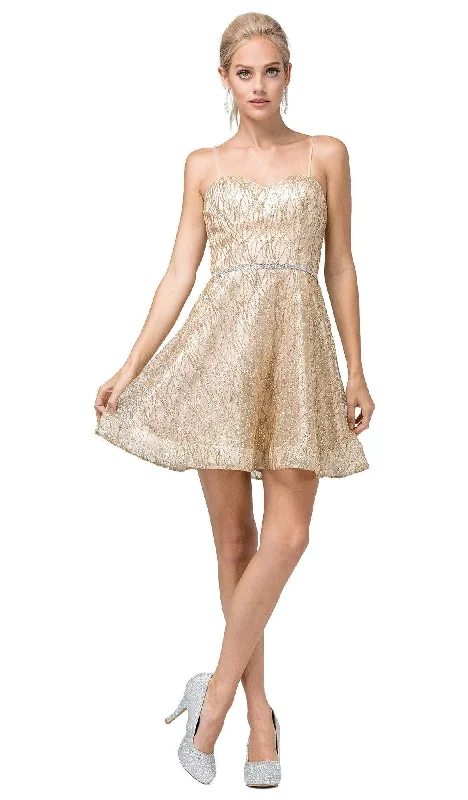 Luxe Women's Fashion Dancing Queen - 3229 Embellished Sweetheart A-line Dress