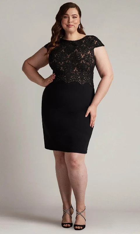 Additional Time-Limited Offers Tadashi Shoji CDY24098MQ - Bateau Embroidered Top Plus Size Formal Dress