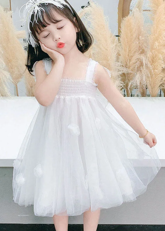 Wardrobe Update White Patchwork Tulle Baby Girls Dresses Ruffled Butterfly Summer