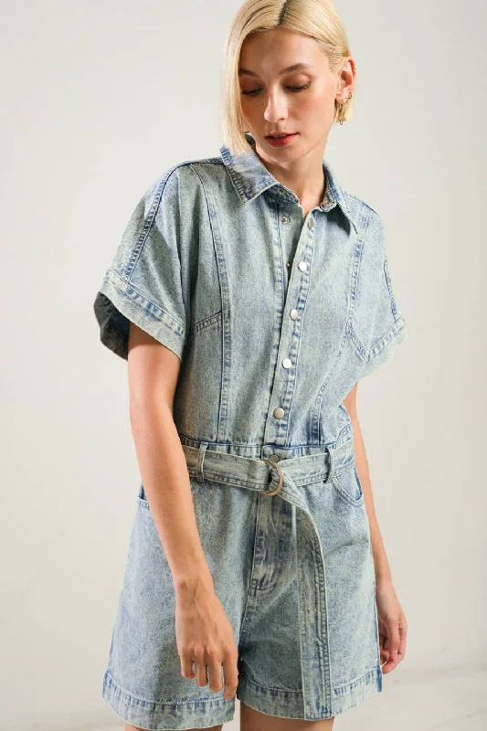 Crazy Discounts, Hurry Up COUNTRYSIDE CHARM DENIM ROMPER