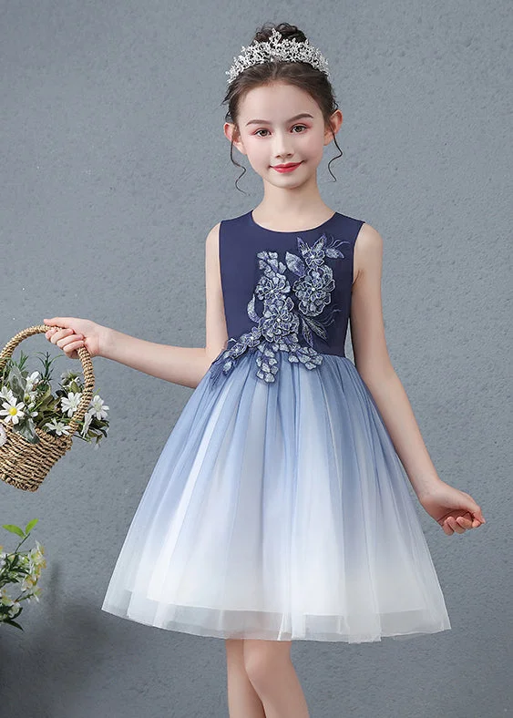 Women's Clothing for Every Season and Trend Lovely Navy Jacquard Slim Fit Tulle Baby Girls Dress Summer